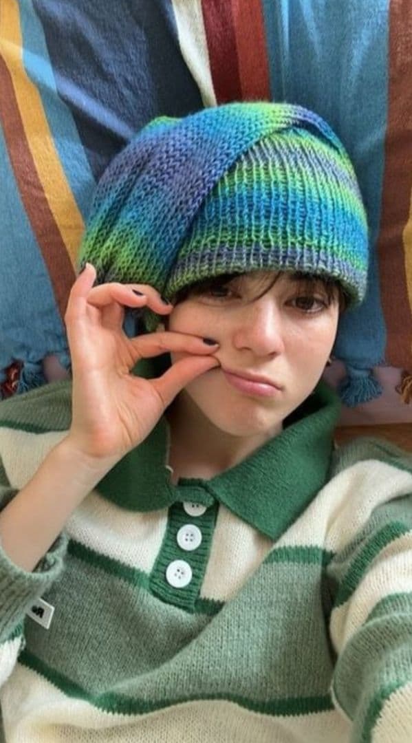 グラデーションニット帽 ハンドメイド apollonstore 古着