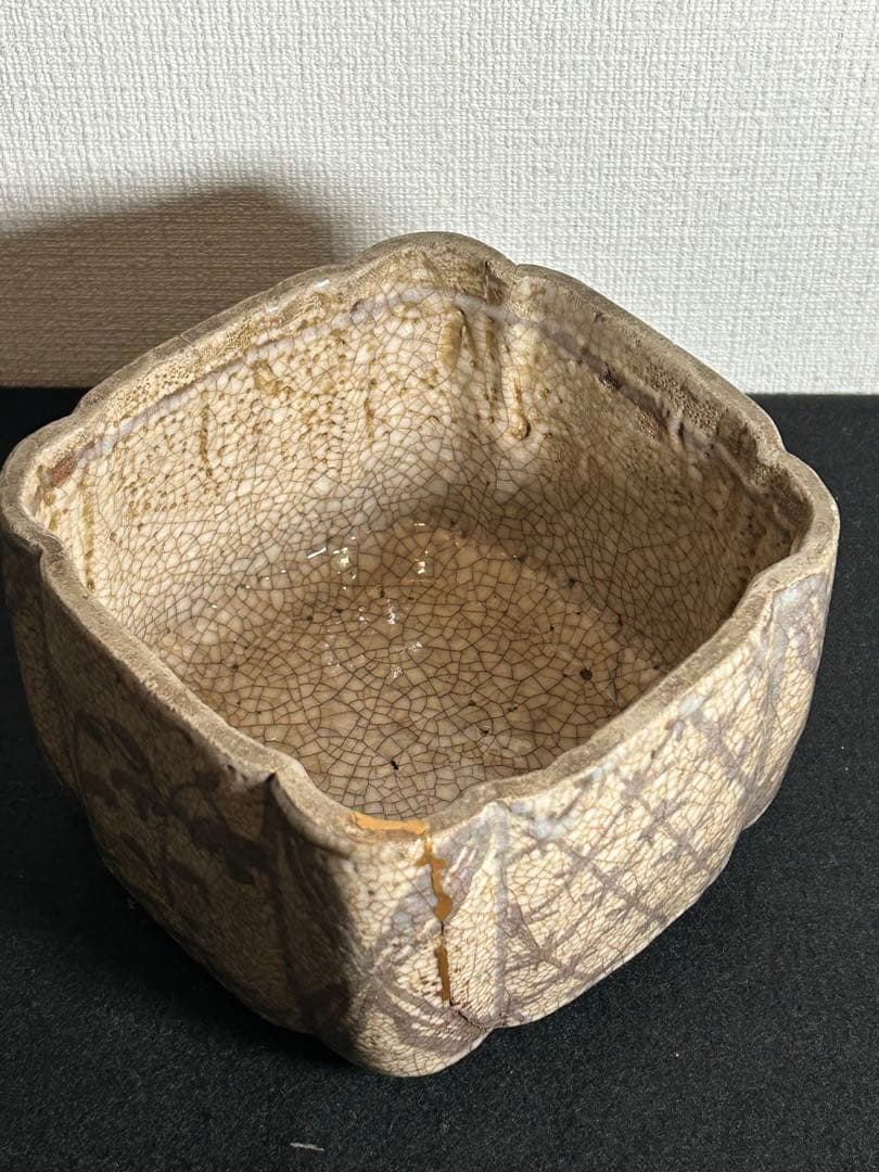 志野蓋付菓子器　江戸時代末期