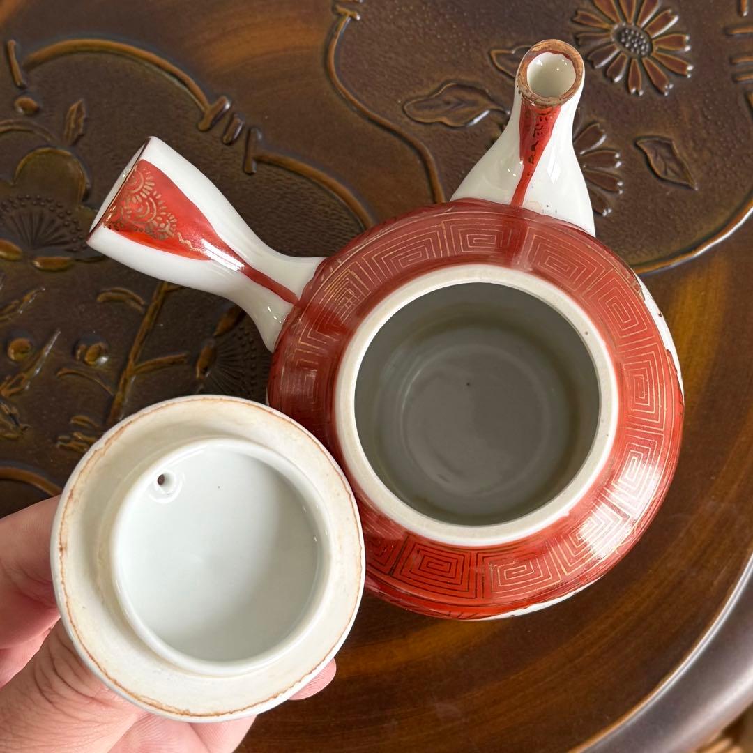 SNT1550 九谷焼 美山 茶器 煎茶道具 急須 湯呑 湯冷まし 銅茶托 他