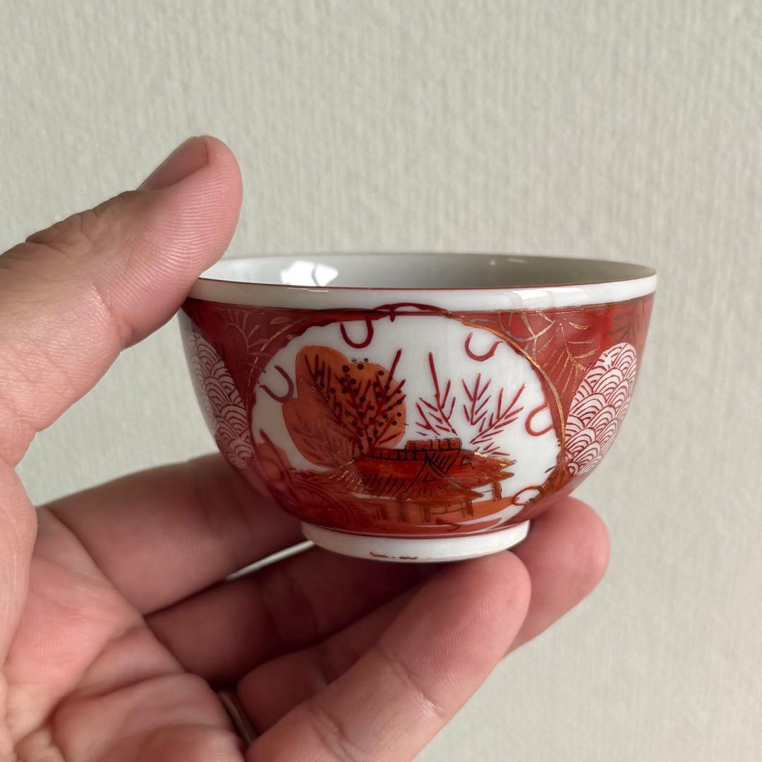 SNT1550 九谷焼 美山 茶器 煎茶道具 急須 湯呑 湯冷まし 銅茶托 他