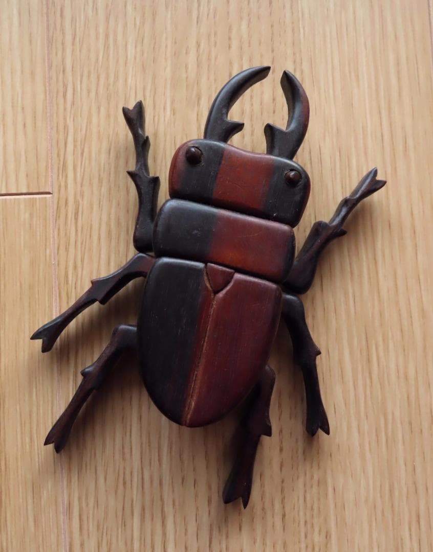【黒檀製・2個セット】 木工クラフト　クワガタムシ 2個