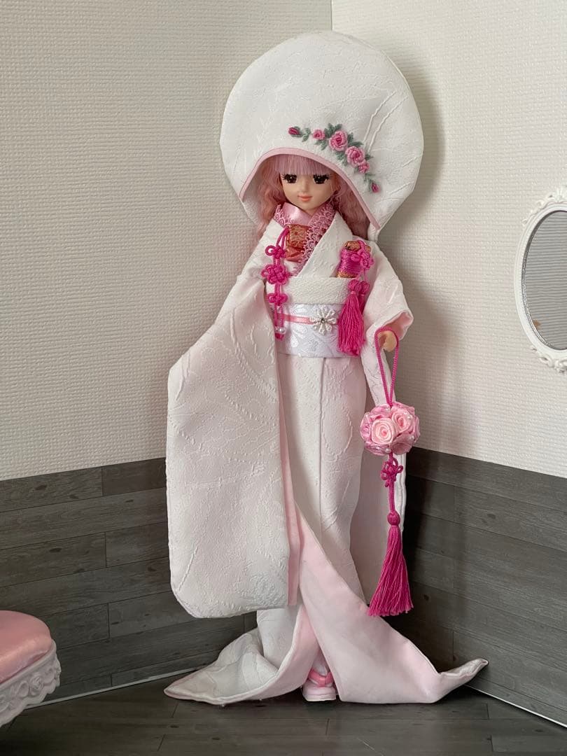 ジェニーちゃん服　花嫁着物　白無垢