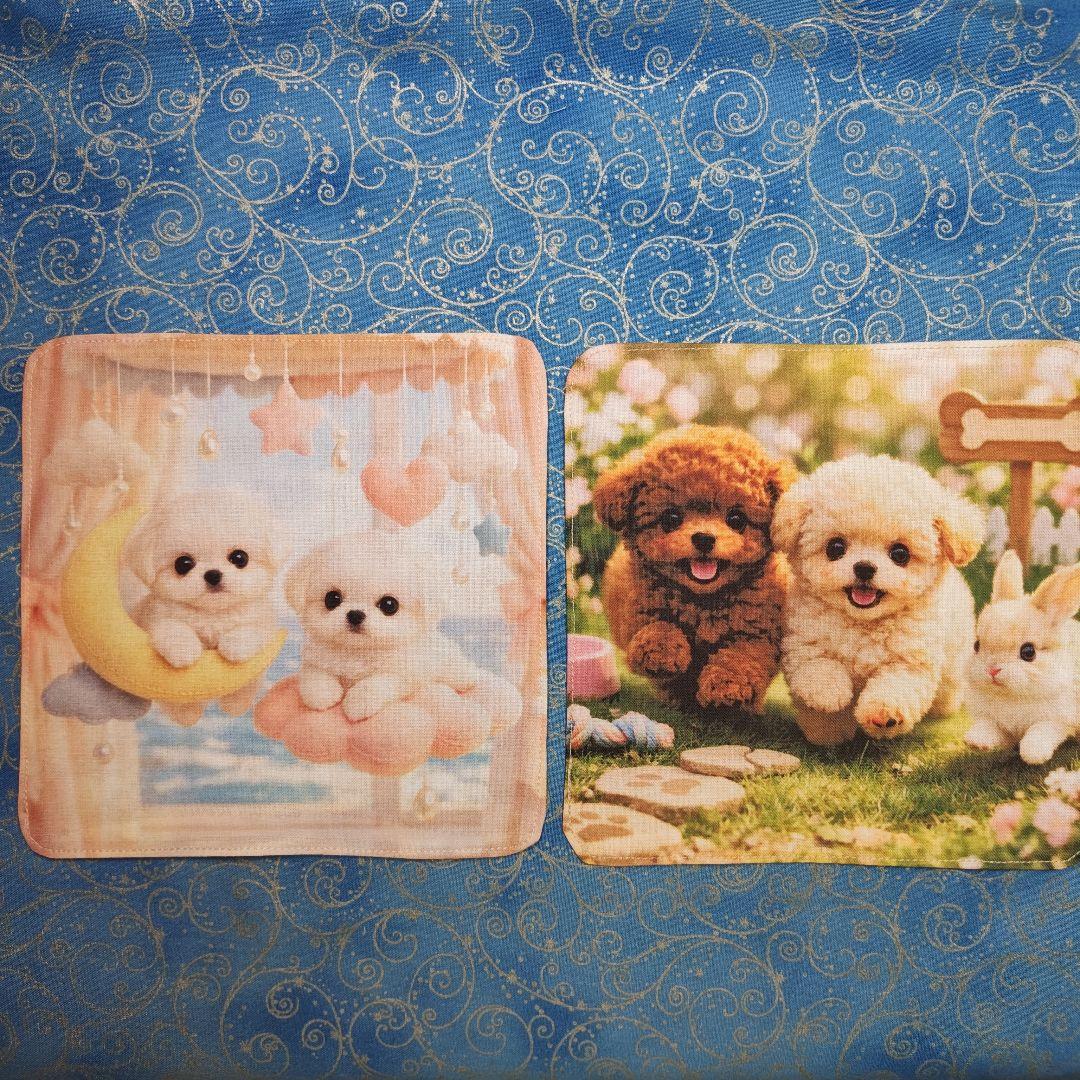 ご確認用　あ〜ちゃん　ハンカチ　わんこさん柄　ハンドメイド3/4
