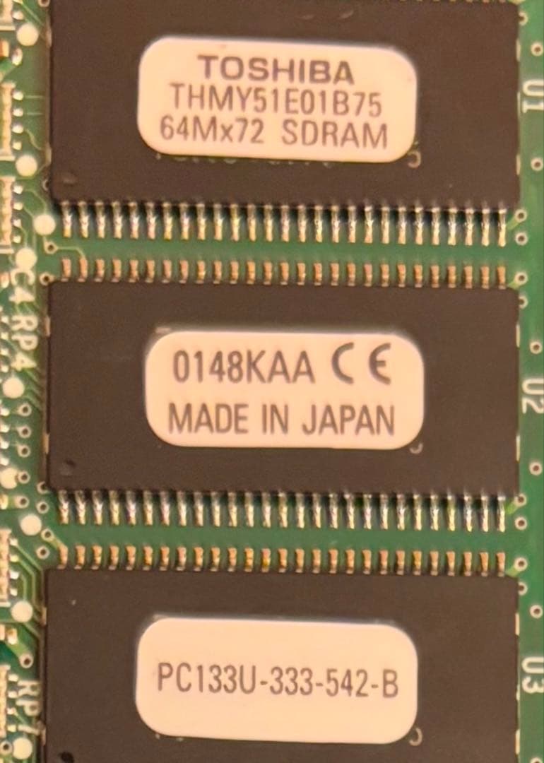 【激レア】TOSHIBA SDRAMメモリ 512MB×2枚合計1GB