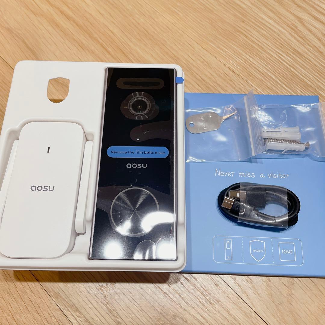 AOSU 2K ワイヤレス カメラ付き インターホン ドアホン