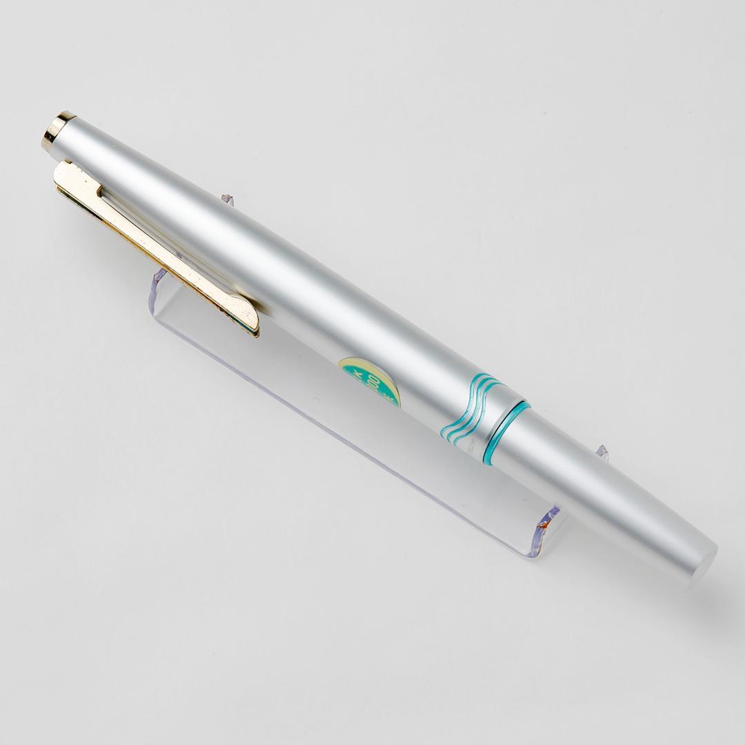 【未使用】 プラチナ万年筆 ポケット 22K シルバー＆グリーン 年代物 E