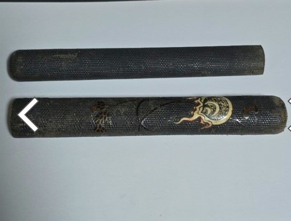 アンティーク装飾時代物 煙管 本鮫革煙草いれです