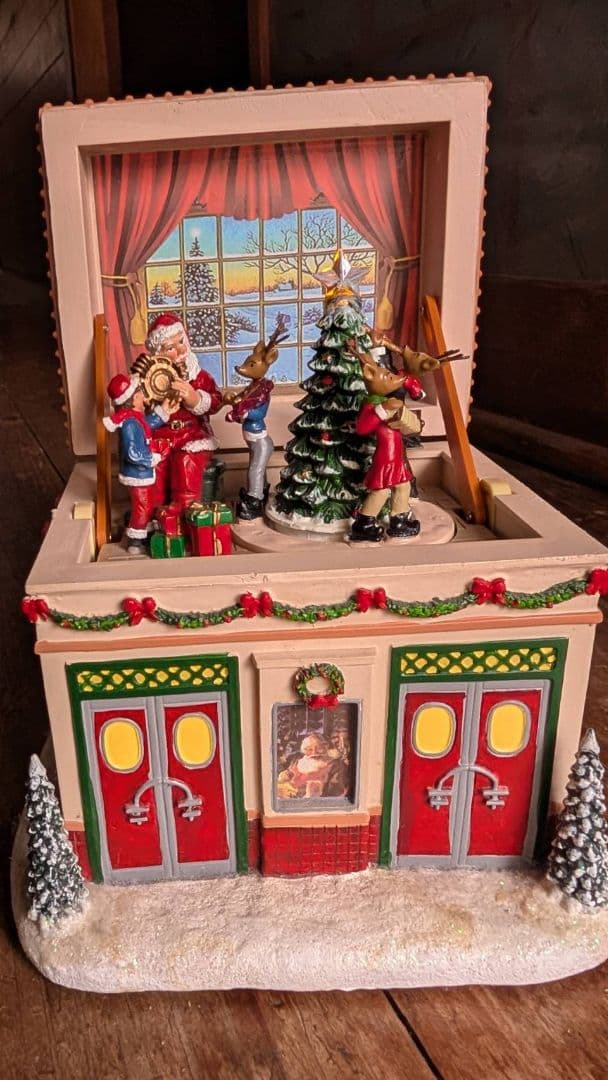 クリスマス音楽ボックス サンタと子供たちヨーロッパ製品