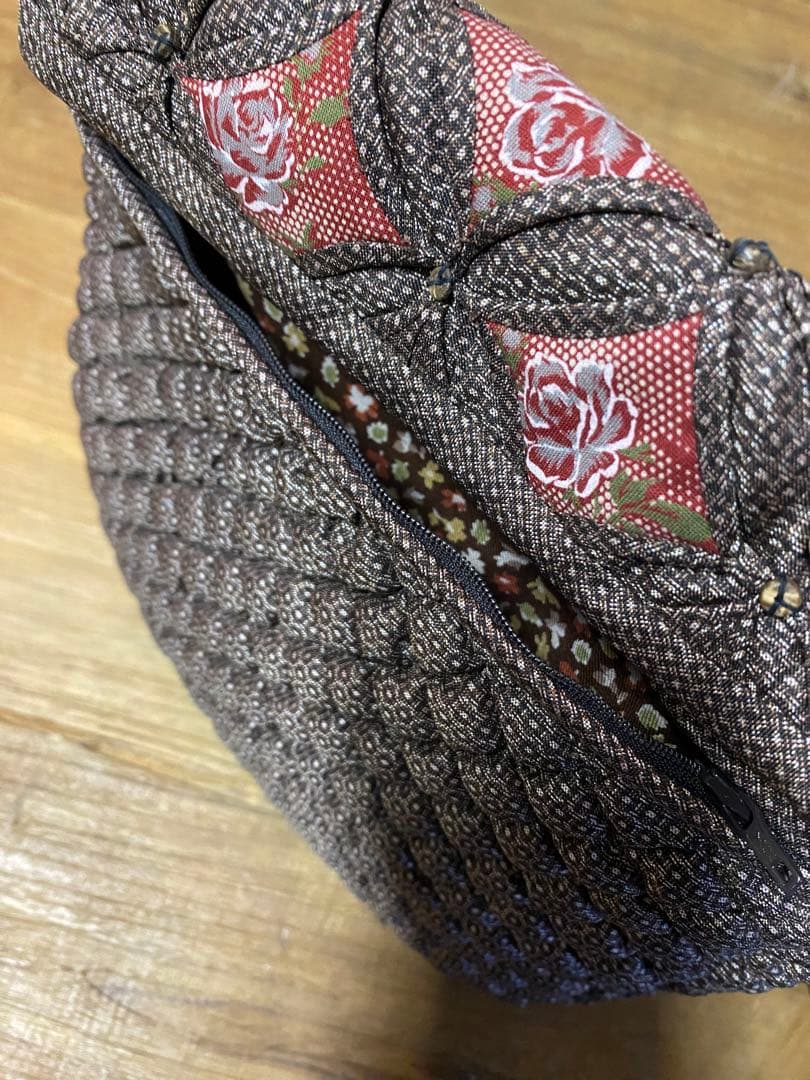 大島紬　ハンドメイド　ショルダーバック　美品