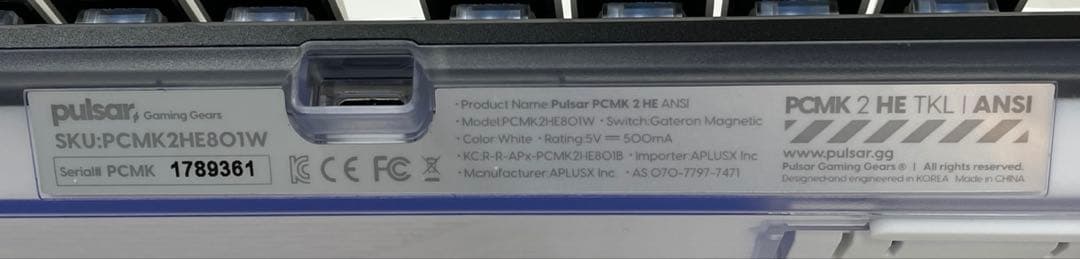 pulsar GamingGears PCMK 2HE TKL ANSI英語配列