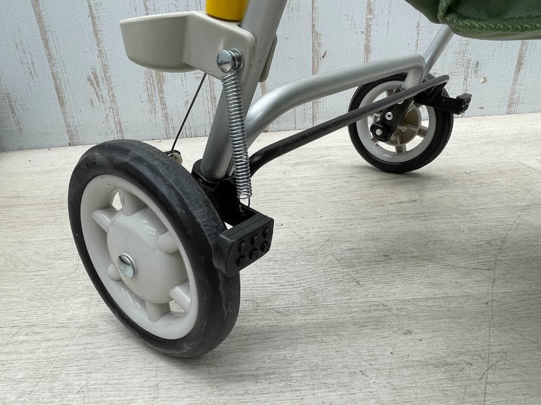 美品　象印ベビー ウィズワン ライトミニM ペイズリーLグリーン シルバーカー
