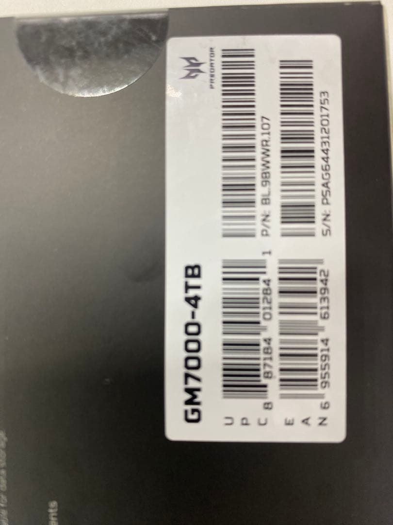 【新品未開封】Predator GM7000 M.2SSD 4TB