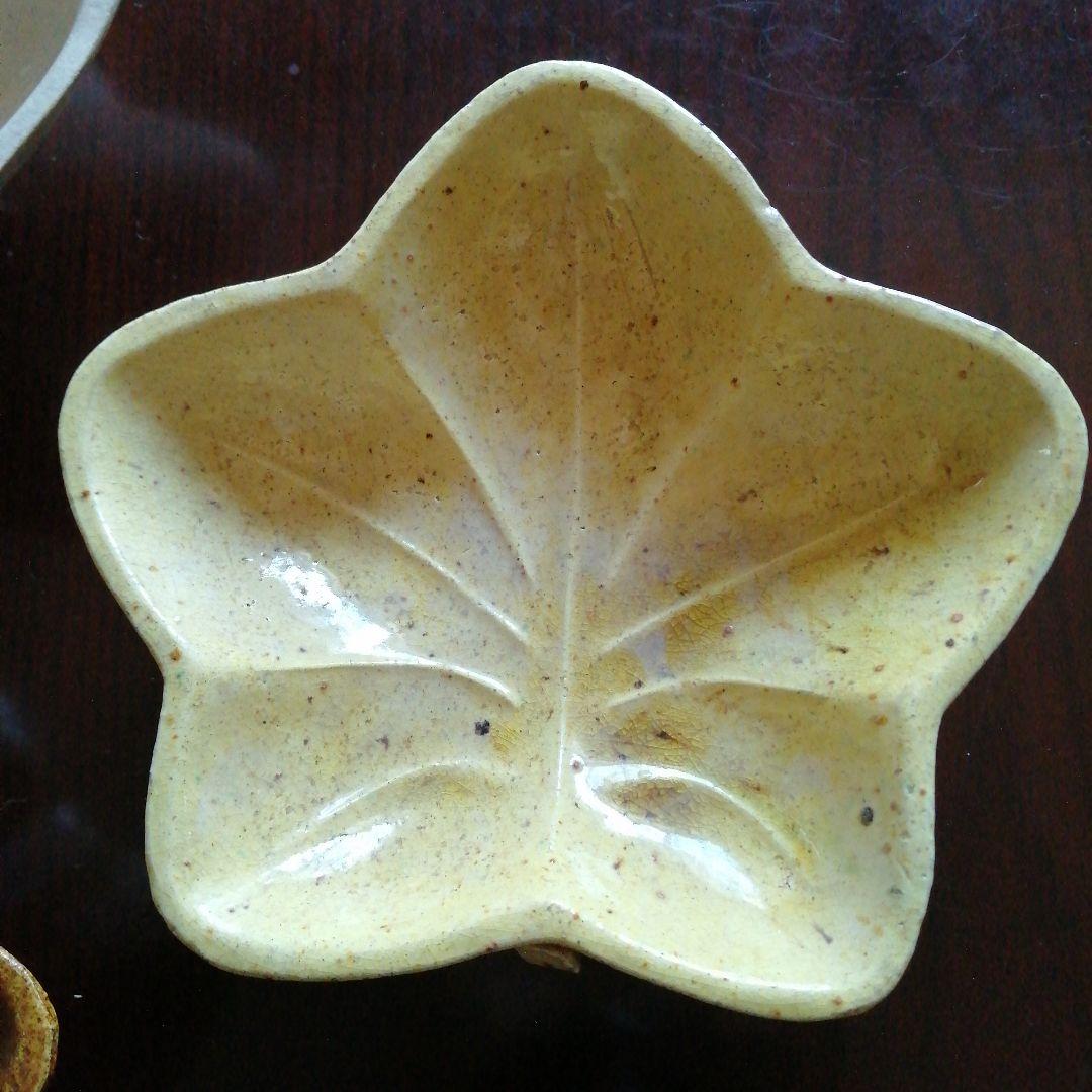 京焼　芳八　五彩楓手皿　5枚　17cm　明治～昭和初期