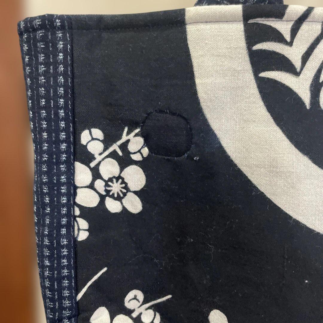 大きめ トートバッグ ネイビー ハンドメイド
