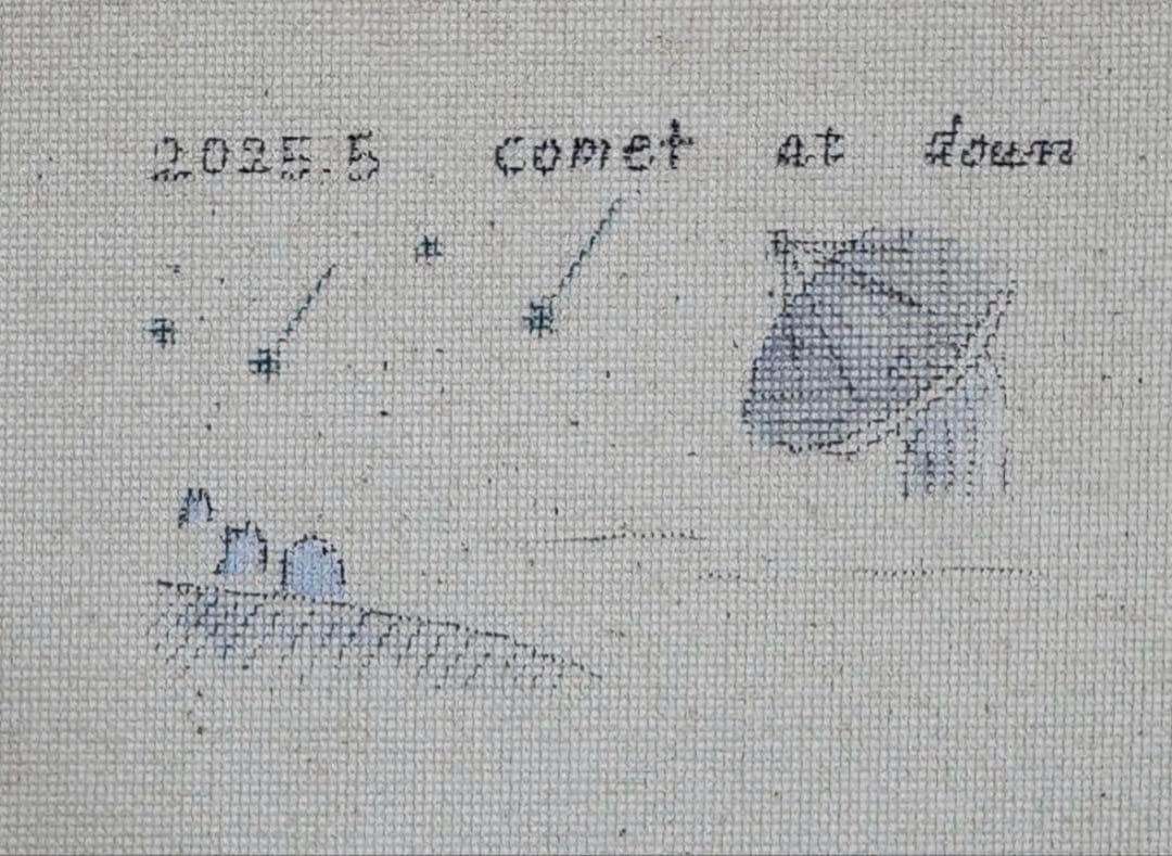 はる　comet at down （夜明けの彗星）　　アクリル画