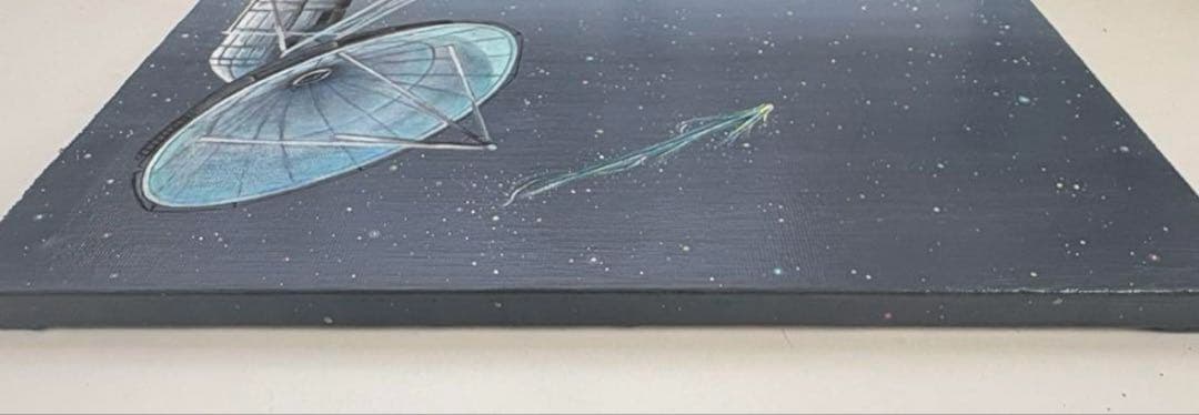 はる　comet at down （夜明けの彗星）　　アクリル画