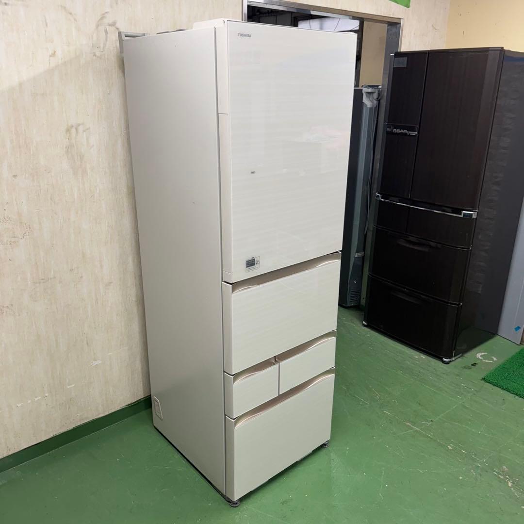 89 関東配送　冷蔵庫　大型　400L〜500L 右開き　美品　自動製氷機付