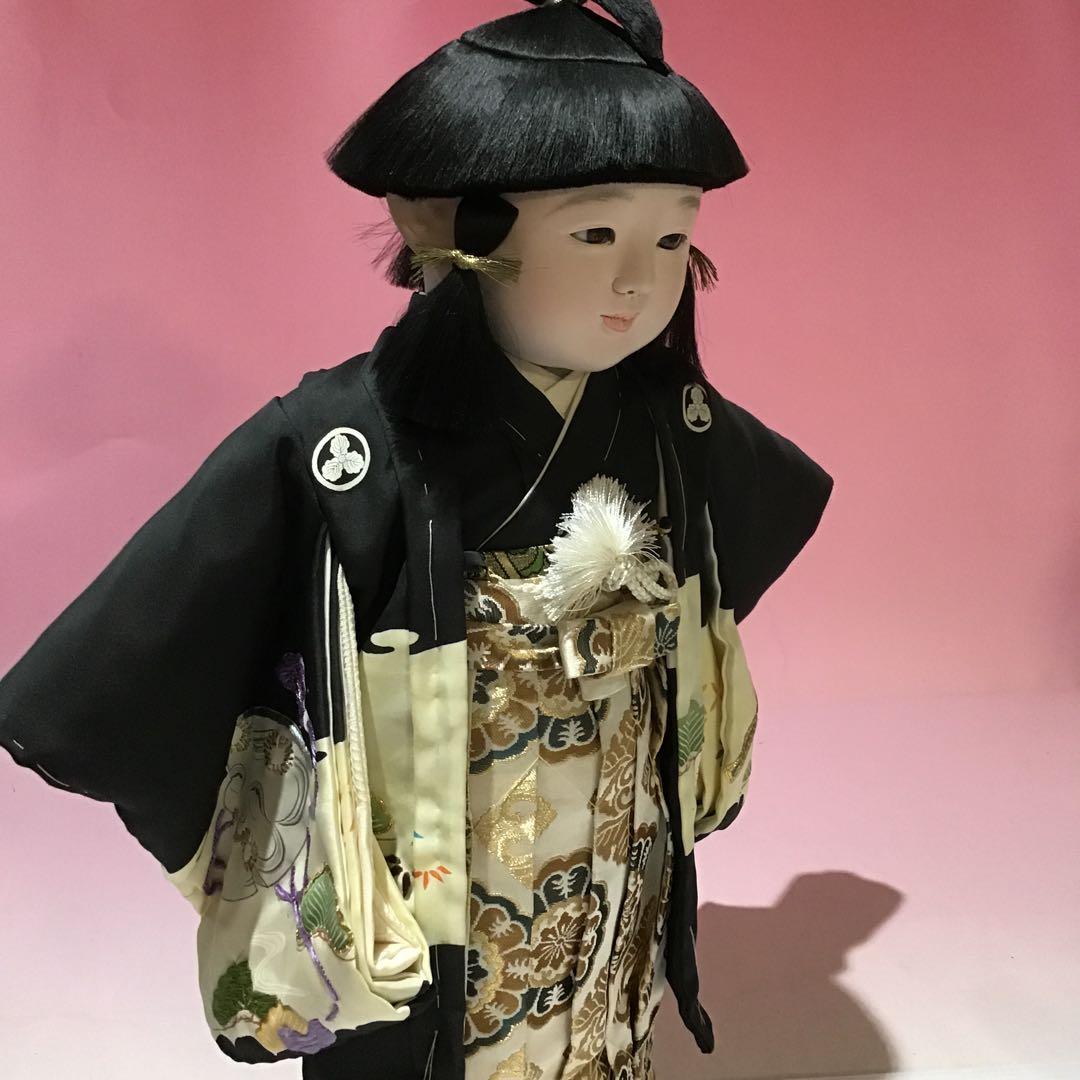 4112999 市松人形 2体 男の子 女の子 ひな祭り 豪華 和服 46cm