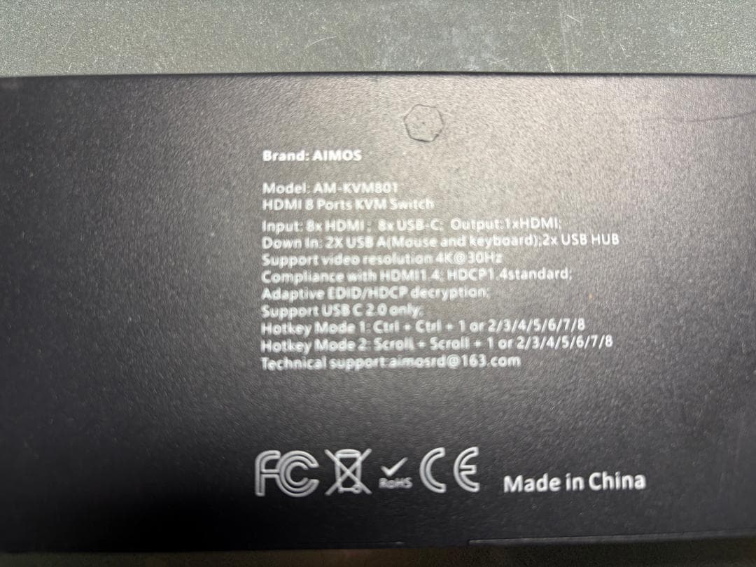 8port KVM PC切替器 4K@30Hz