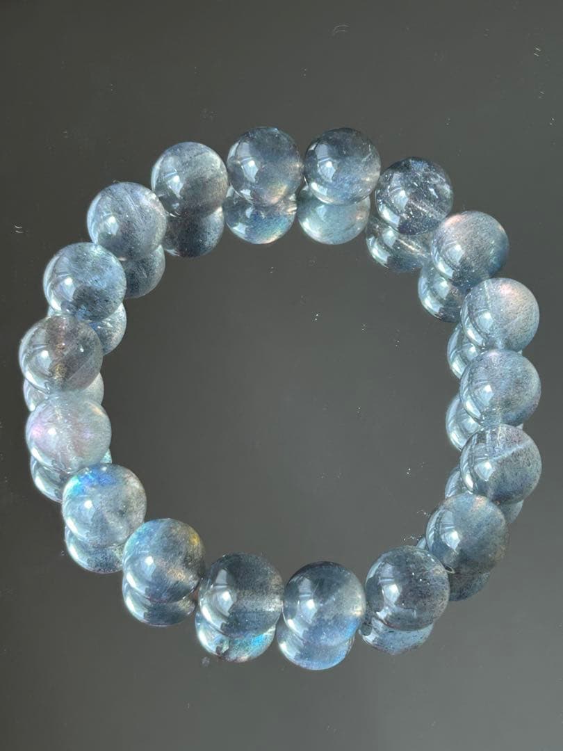 希少◆全玉ピンクシラー◆極上ラブラドライト 10mm 内径16cm★実物美★虹