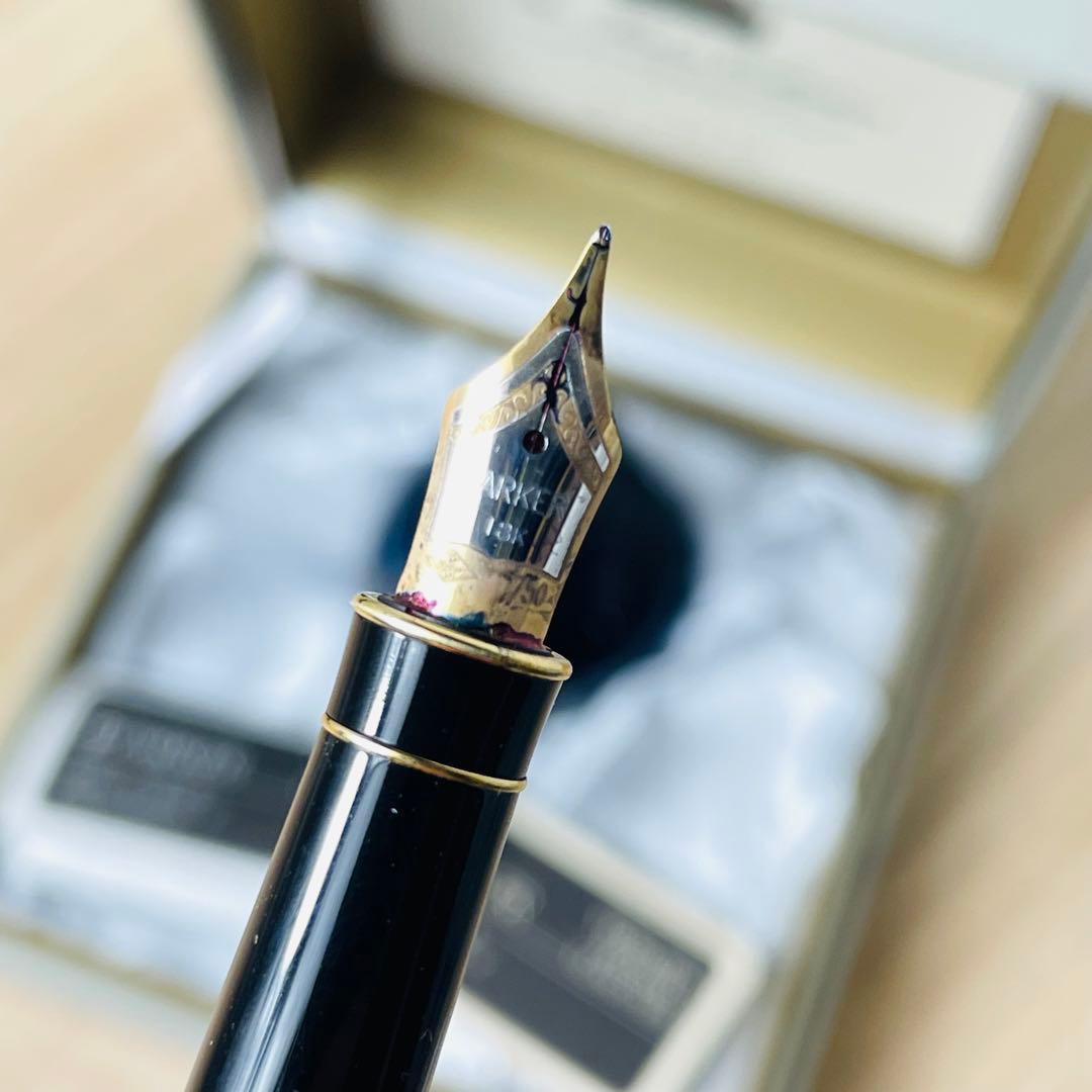 【極美品】 PARKER パーカー 万年筆 18K 箱付き インク満タン