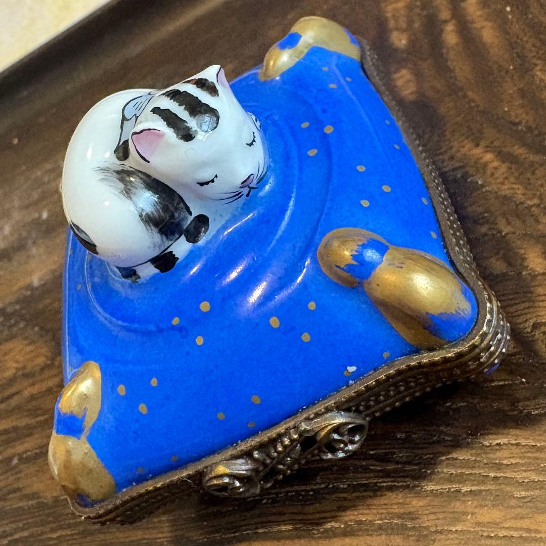 限定生産 リモージュボックス 猫 ボンボニエールフランス製 ねずみ