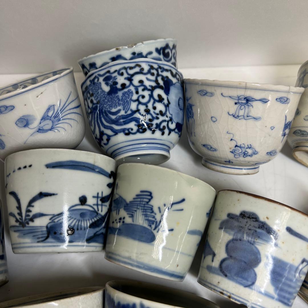 古伊万里　染付蕎麦猪口多数24点　東Y8-0303④