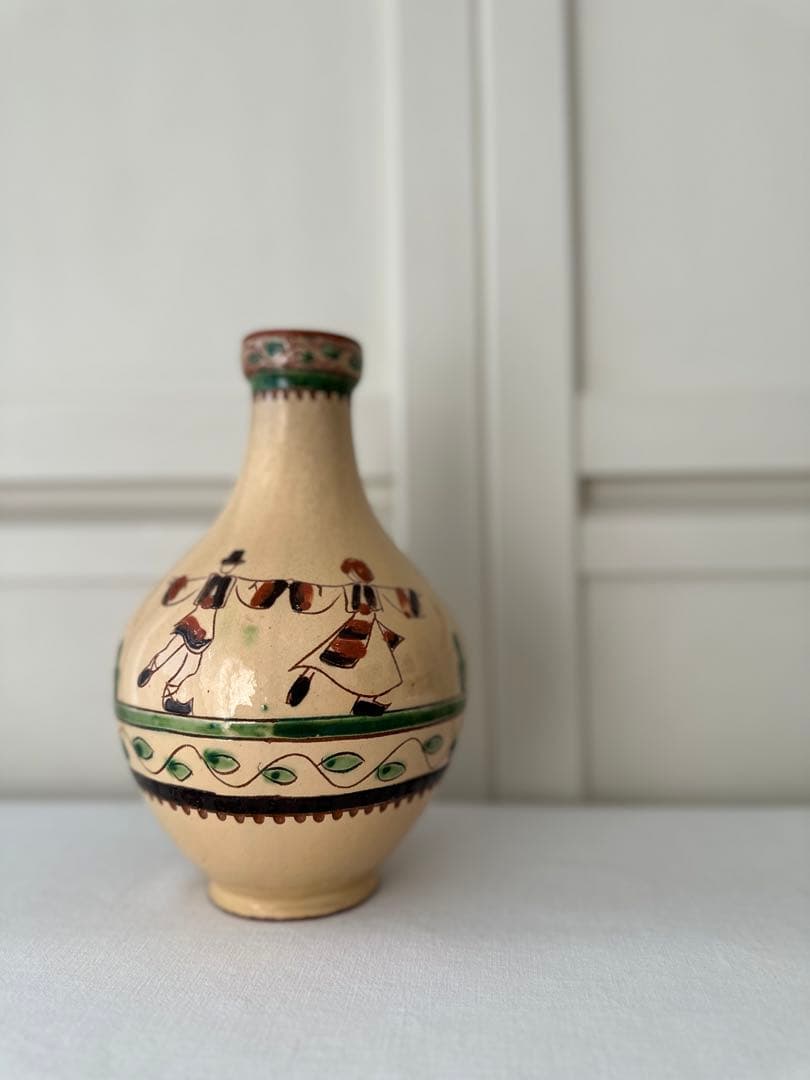vintageルーマニアポタリー フラワーベース 花瓶 ヴィンテージ 東欧⛳️