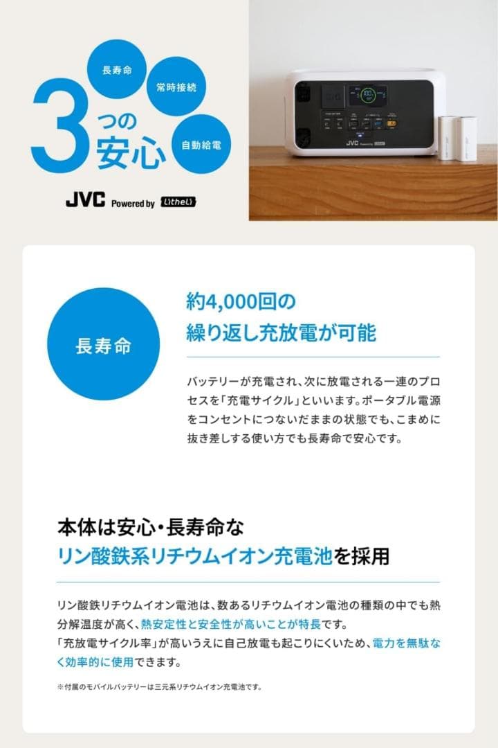 【値下交渉可】JVCケンウッド ポータブル電源 AC出力600Wピーク1200W