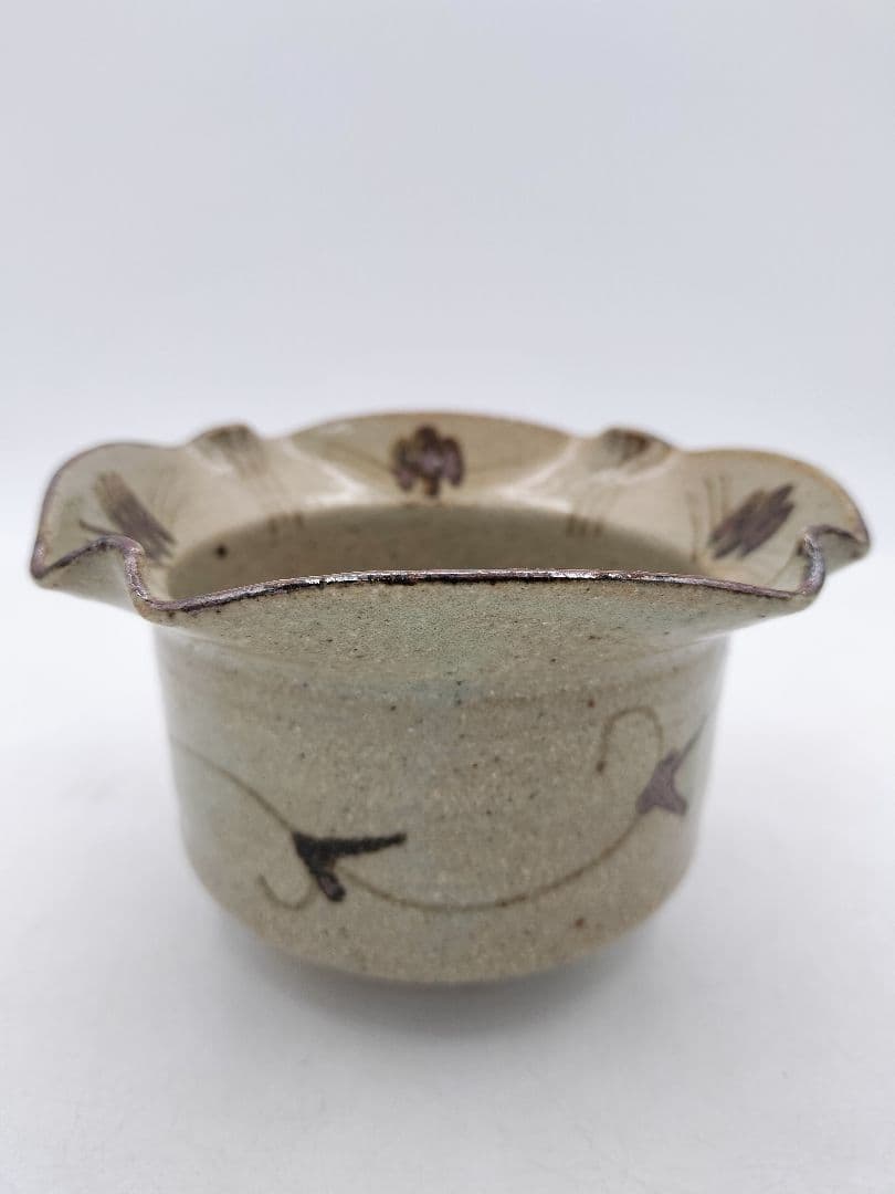 d055【未使用品】火入 絵唐津 口四方 中里太郎右衛門 三ツ星　木箱 茶道具