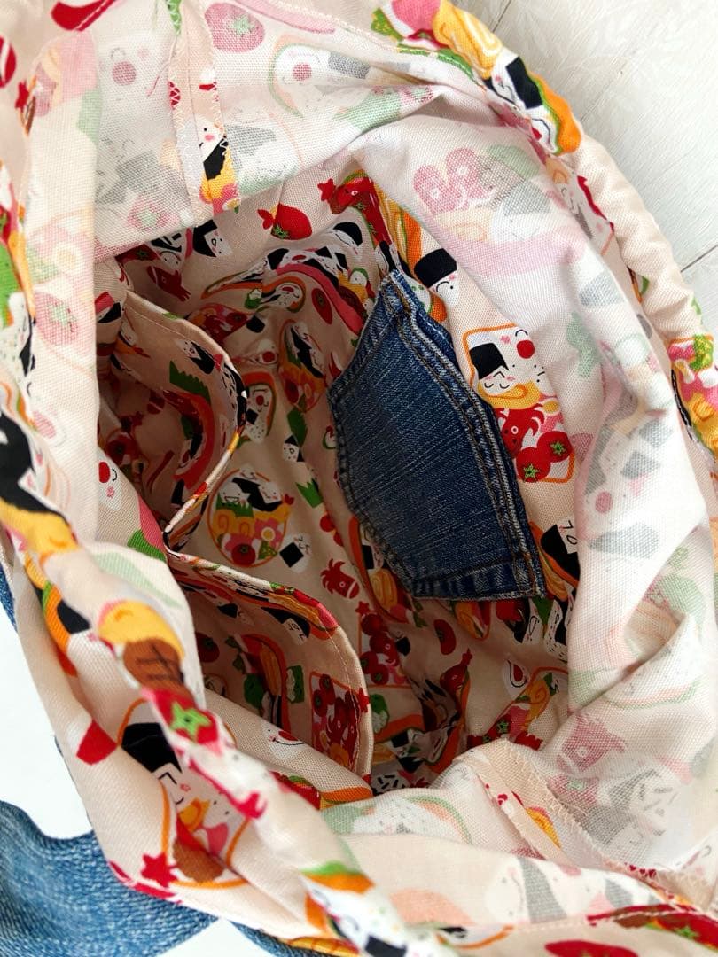デニムリメイクバッグS おにぎり×お弁当bag