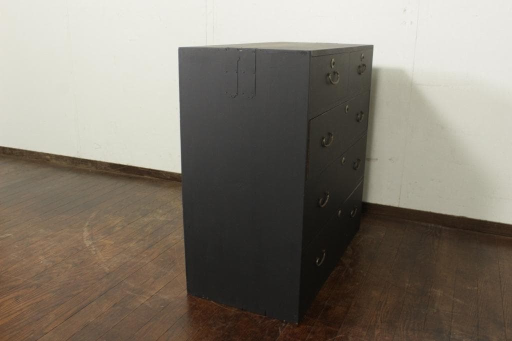 小箪笥 抽斗5杯 黒塗り 時代箪笥 手許箪笥 古家具 古道具 収納チェスト