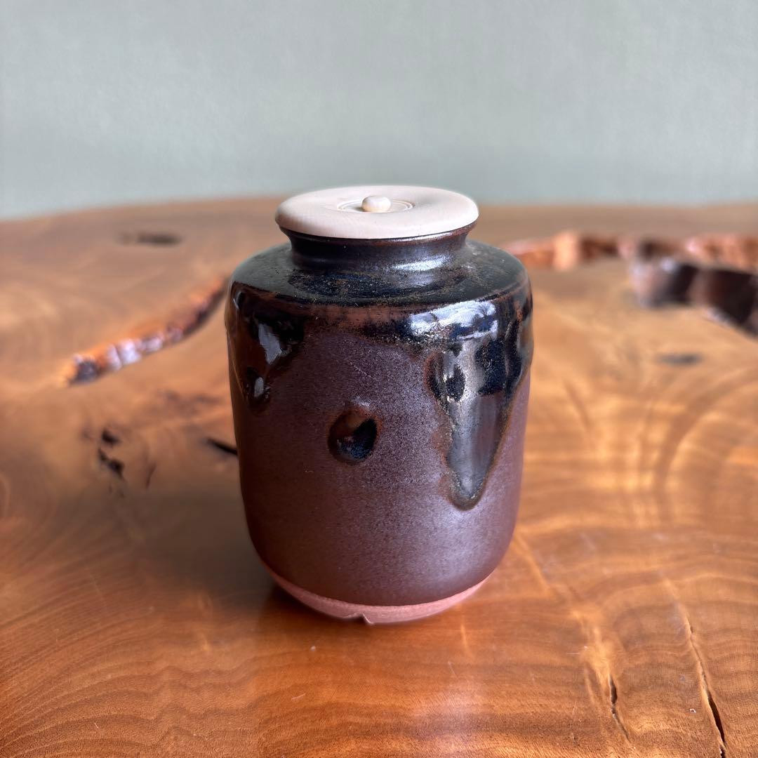 中興名物写 三輪山写茶入 勝龍寺窯 仕覆付 共箱 茶道具