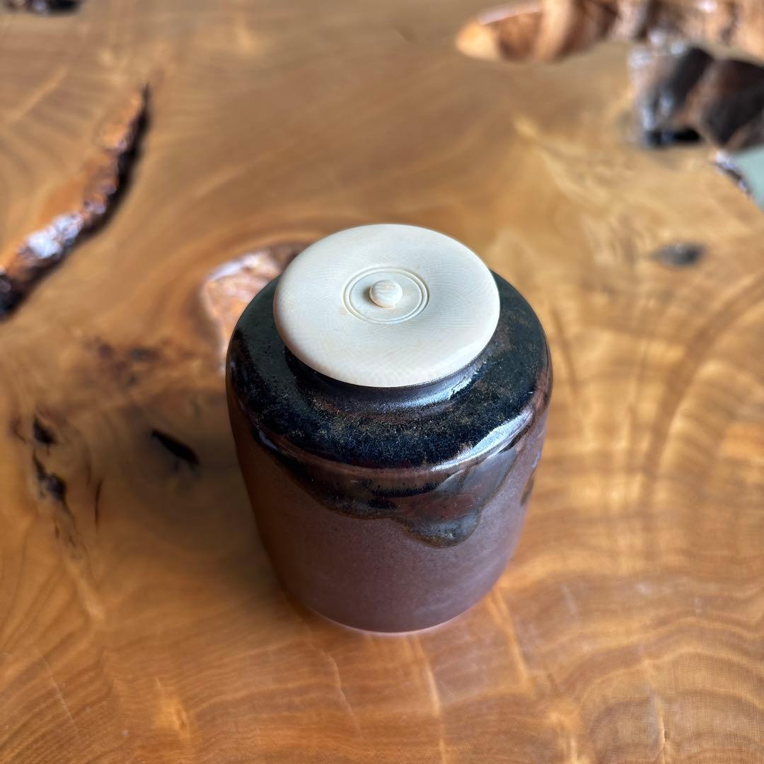 中興名物写 三輪山写茶入 勝龍寺窯 仕覆付 共箱 茶道具
