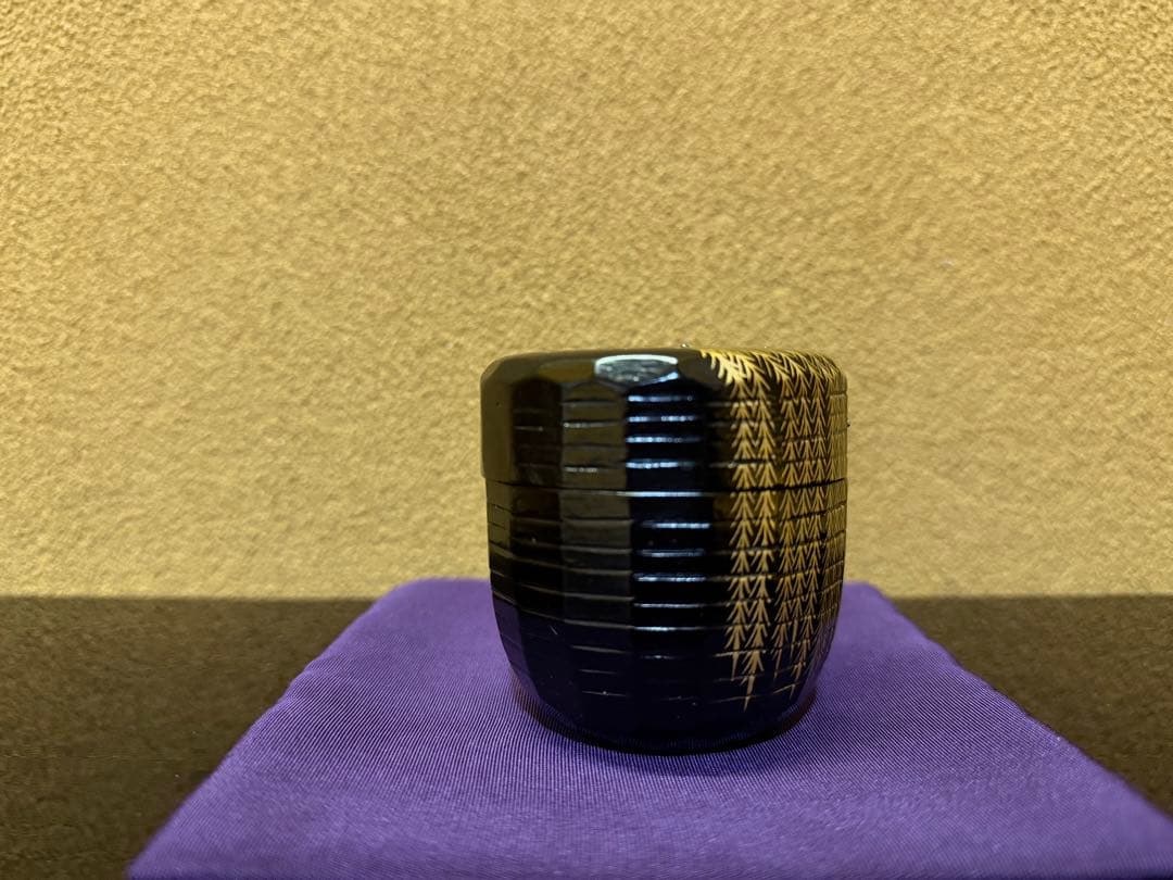 中村宗悦　認得斎好写　折溜一閑柳蒔絵　棗　共箱