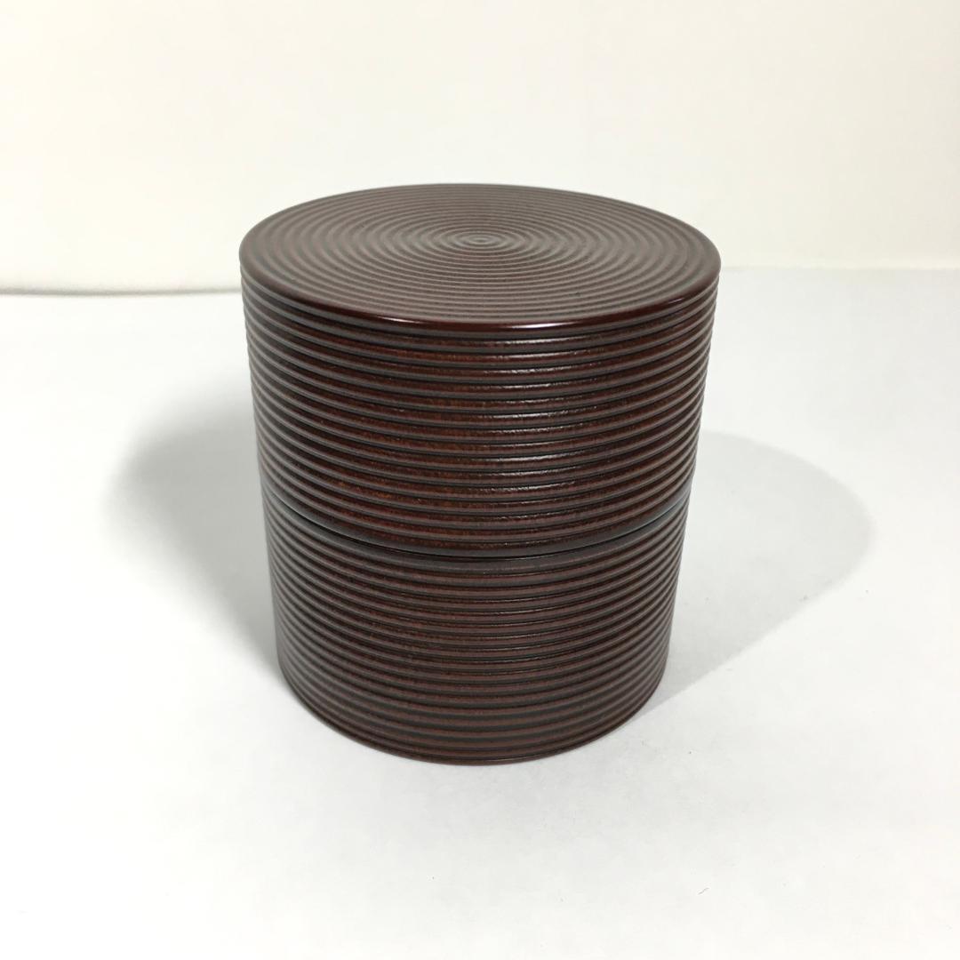 極美品！ 四代 大下香仙 鱗鶴蒔絵 筋中次 棗 内蒔絵 茶道具 共箱/共布