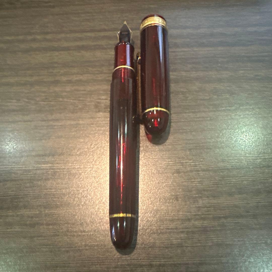 3776 プラチナ万年筆プレジデント赤細字14kニブ