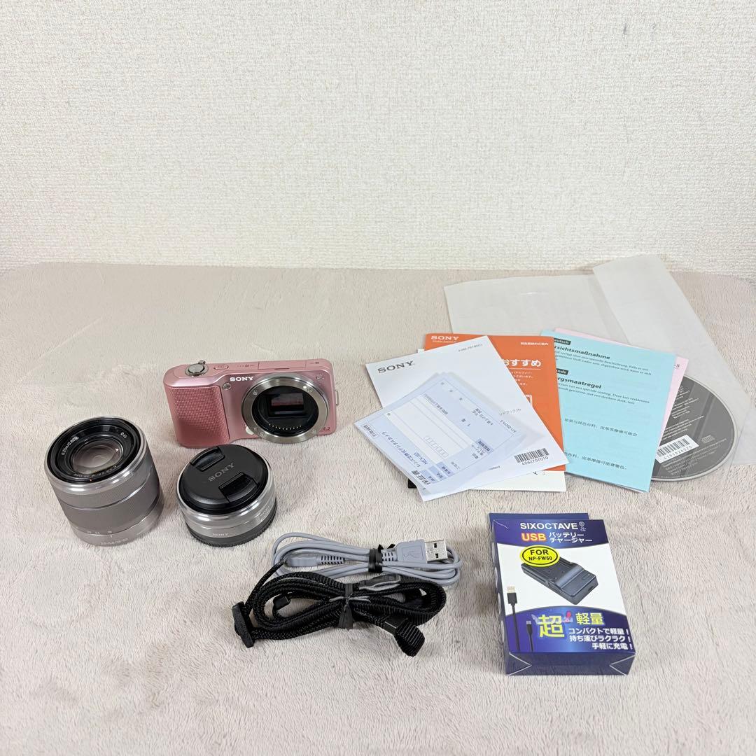 【箱付き美品】SONY NEX-3D ダブルレンズキット　ローズピンク