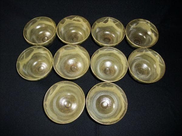 唐津 絵唐津 数茶碗 10客 銘「光山」茶道具 抹茶茶碗 未使用 共箱