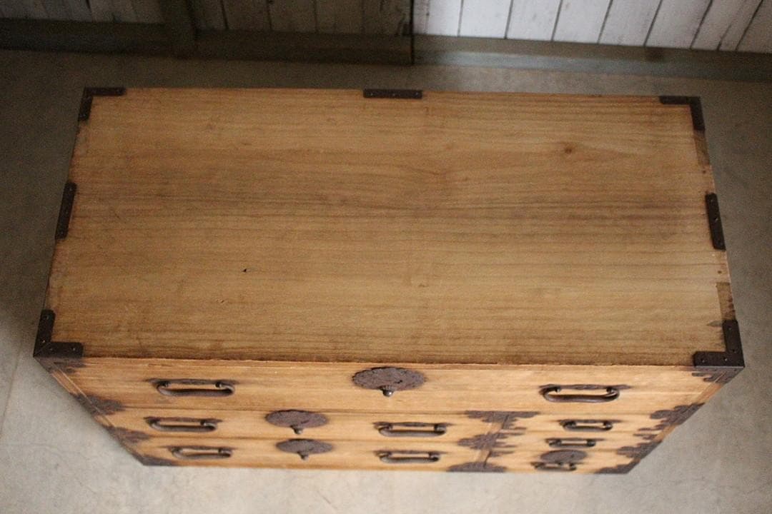 丸金具　庄内箪笥　引き出し6杯　タンス　収納　古家具　古民家　時代家具