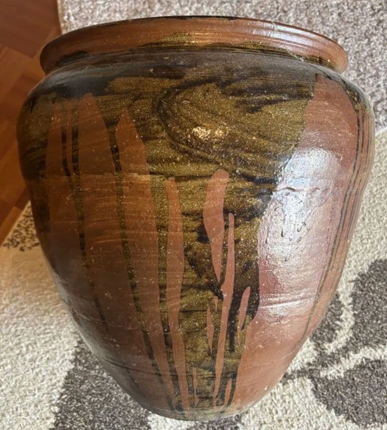 丹波焼　赤土部灰釉甕　大壺 時代物 骨董品アンティーク