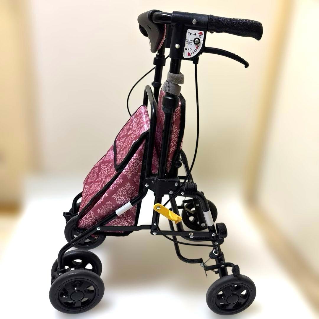 送料込み⭐︎島製作所　エアウォーカー　ピンク　保冷バック＆椅子付き　シルバーカート