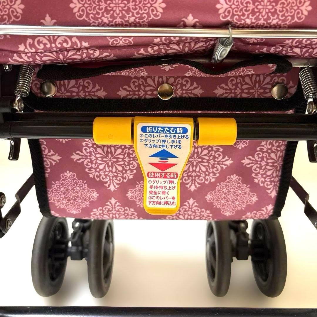 送料込み⭐︎島製作所　エアウォーカー　ピンク　保冷バック＆椅子付き　シルバーカート