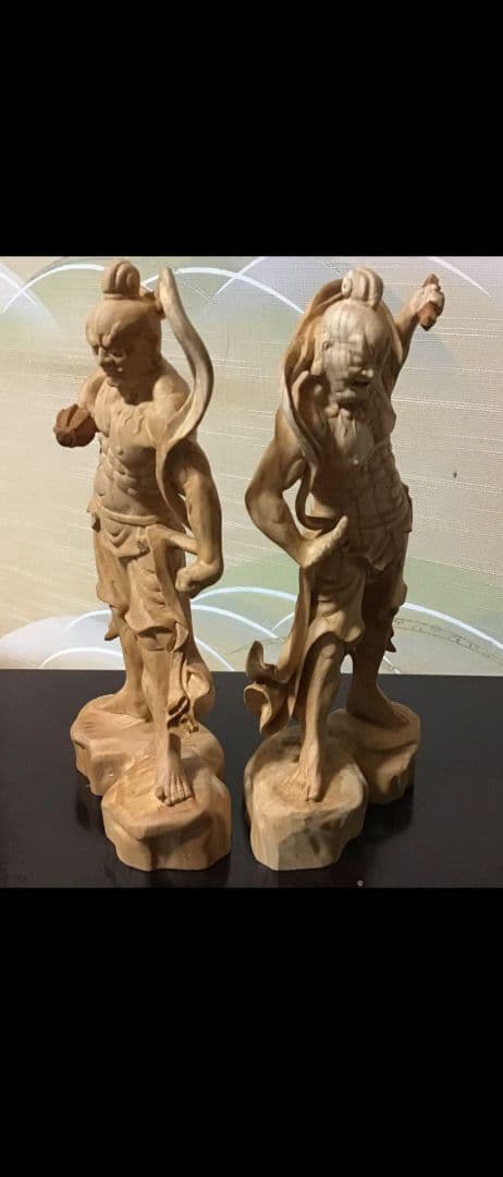 木彫仏像 欅【ケヤキ】材 井波彫刻一刀彫り 仁王像 金剛力士