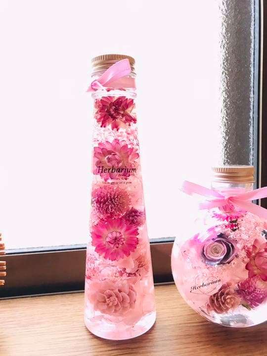 ハーバリウム♡ピンク&ピンク〜2本セット❣️