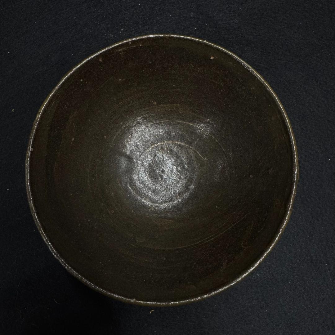 江戸期　古薩摩　 黒釉 時代茶碗