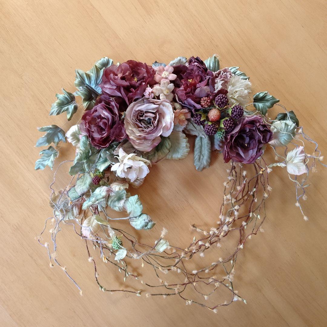 布花作品♡薔薇♡壁掛け♡ アンティーク