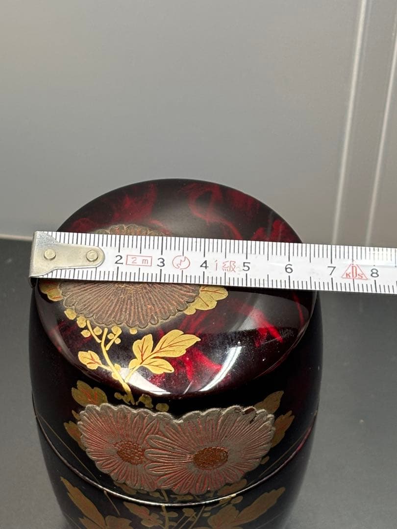 高蒔絵 棗 茶道具 金蒔絵 江戸期 漆器 花草蒔絵 骨董品