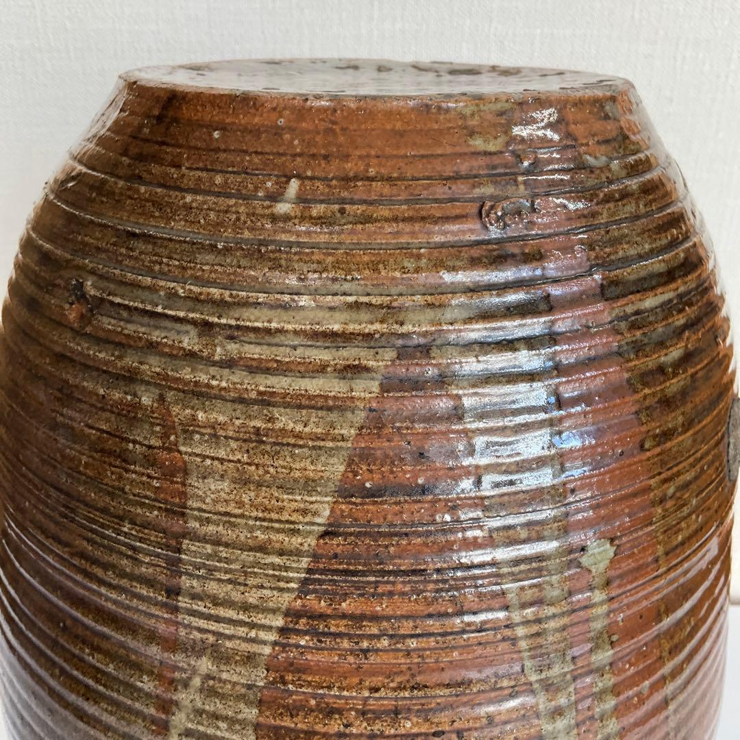 信楽焼筋文壺　江戸時代後期から明治初期頃