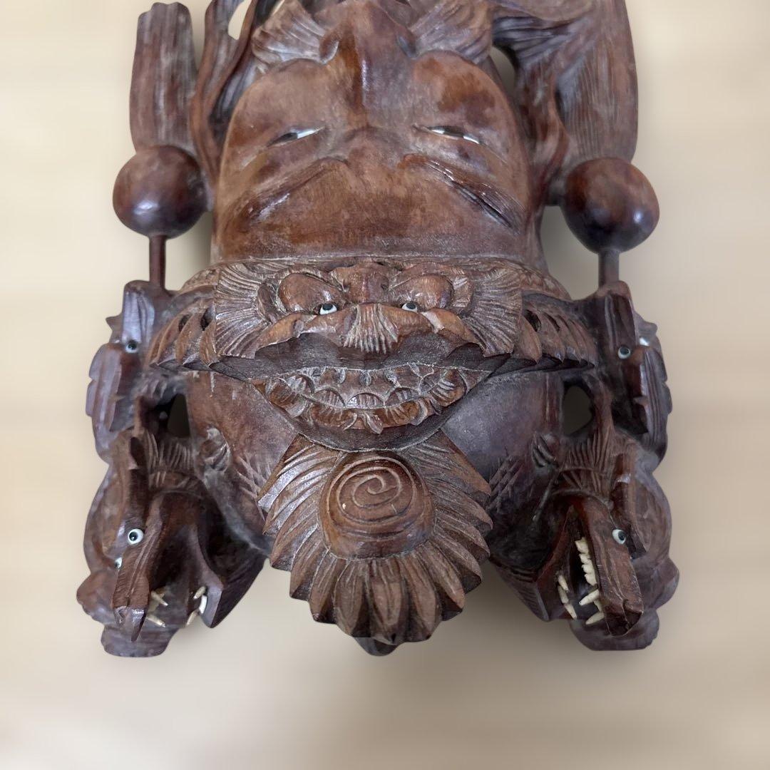 木製彫刻 神の顔 装飾品